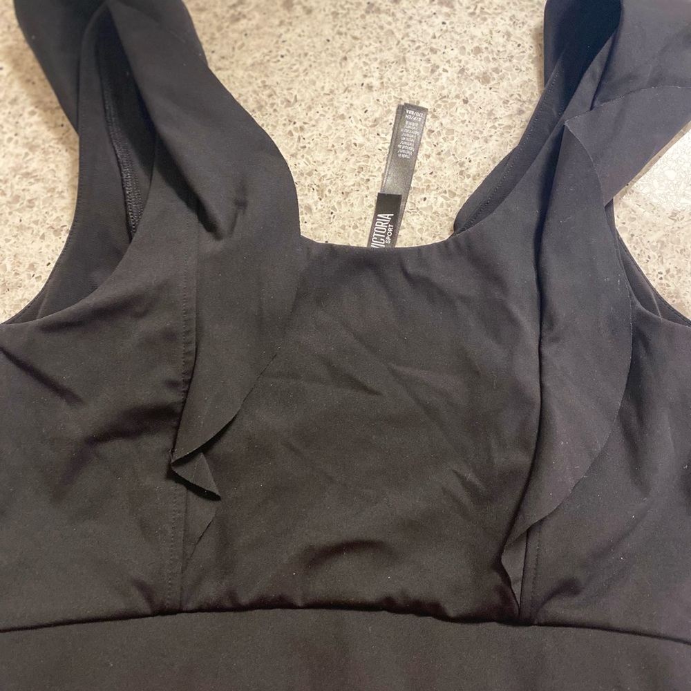 Victoria’s Secret sport ruffle crop top black size small - Picture 2 of 4